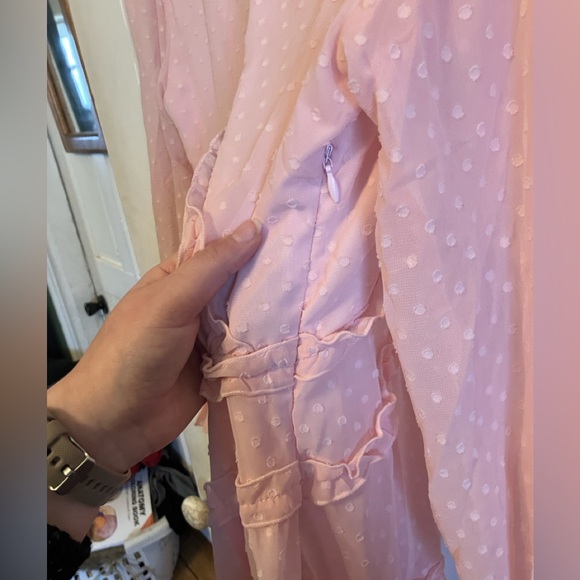 Pink Ruffle Mini Dress - Picture 7 of 7